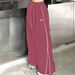 New 2025 Women's High-Waisted Wide-Leg Pants Comfortable Sporty Versatile Striped Drawstring Loose Fit Casual American Style_ecoleips.com