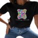 2025 Summer European And American Hot Sale New Printed Round Neck Large Size Short Sleeve T Shirt Tops_ecoleips.com