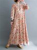 Cotton Long Sleeve Print Floral Vintage Dresses For Women 2025 Autumn Casual Loose Dress Femme Robe Office Lady Elegant Clothing_ecoleips.com