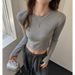 Women's Lyocell Tencel Base Layer Shirt American Style Inner Wear Short Slim Fit Versatile Top For Autumn And Winter High End Shoulder T-Shirt_ecoleips.com