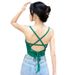 Aria Basics Aria Basics Hot Girl's Cross-back Strap Camisole With Chest Pads, Suitable For Outerwear Or As A Base Layer, Sleeveless Tube Top_ecoleips.com