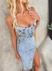 Women's Clothing Fashion Sling Old Sexy Style Denim Dress_ecoleips.com