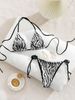 European And American Style Women's Bikini Set Special Fabric Water Ripple Swimwear Sexy Lace-Up Design New 2026_ecoleips.com