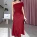 High End Premium Women's Off Shoulder Dress New Fashion Slim Waist Elegant Evening Party Cocktail Formal Casual Dress_ecoleips.com