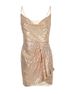 Women's Clothing New Round Neck Mid Length Sequined Sleeveless Fashionable Sexy Off Shoulder Belt Dress_ecoleips.com