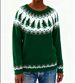 "Christmas Tree Knit Sweater Women's - Festive Jacquard Pullover (S-XXXXL, Round Neck, Acrylic Blend, Cozy Holiday Party Wear)"_ecoleips.com