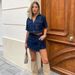 Women's Double Breasted Denim Set - V Neck Crop Shirt With High Waist Skirt Shorts Casual Streetwear Two Piece Outfit_ecoleips.com