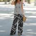Printed Casual Two-Piece Vest With Elastic Waist Long Pants Women's Set_ecoleips.com