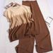 Women's Clothing Gradient Mesh Loose Round Neck Sleeveless Sweater High Waist Solid Color Wide Leg Trousers Fashion Suit For Women_ecoleips.com
