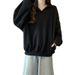 real Shot Polo Collar Long-sleeve Sweatshirt For Women, Spring And Autumn Thin Loose Plus-size Korean Style_ecoleips.com