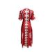 Women's Clothing Red Collar Loose Swing Floral Dress_ecoleips.com