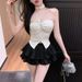 2025 Summer New Sweet And Spicy Style Off-Shoulder Tube Top Vest + Versatile Pleated Cake Short Skirt Two-Piece Set For_ecoleips.com