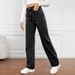 Women's Clothing High Waist Washed Women's Jeans Long Straight Pants_ecoleips.com