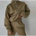 European American Fashion Casual Sports Home Loose Comfortable Zipper Fleece Knitted Sweatshirt And Sweatpants Two-Piece_ecoleips.com