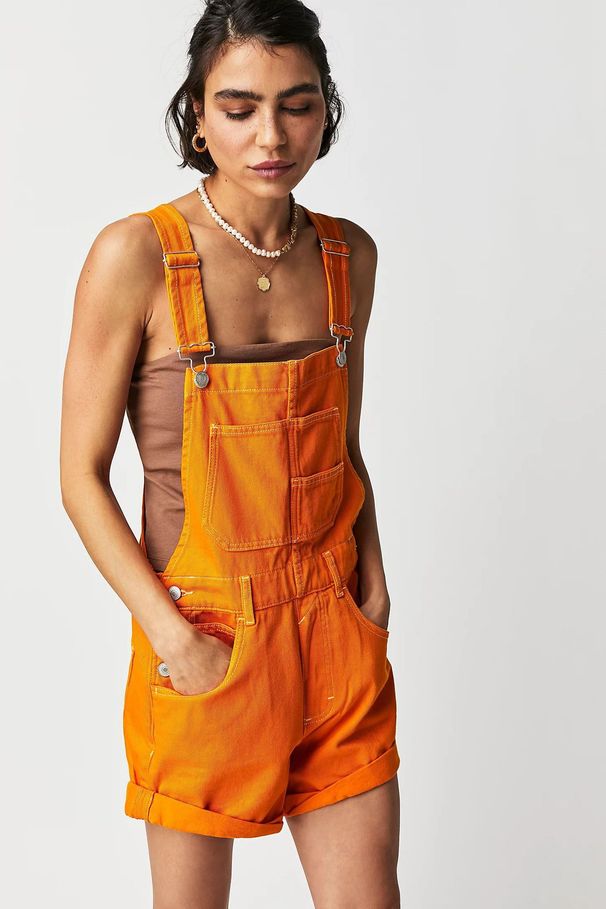 Women's Clothing Loose Multi Pocket Suspender Jeans_ecoleips.com