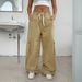 Voya 2026 Women's American Workwear Casual Pants Spring/Summer New Elastic Waist Functional Wide-Leg Long Pants_ecoleips.com