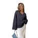 Autumn And Winter Women's Solid Color Pullover Sweater Lazy Wind V-neck Casual Splicing Long-sleeved Knitted Sweater Women_ecoleips.com