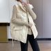 Down Cotton Vest Women's Fashion Trend Outwear Foreign Style 2023 Winter New Style Horse Jacket Bright Face Wash Free_ecoleips.com