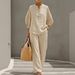 Women's Clothing Women's Casual Urban Clothing Set Solid Color Shirt For Formal & Casual For Women Two Piece Set Zipper_ecoleips.com