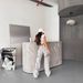 Women's Clothing Retro High Waist Washed Distressed Hot Girl Jeans Women's Back Leg Holes Design Wide Leg Pants_ecoleips.com