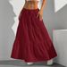 New European And American Cross-border Fashion On : Spring/Summer Skirt With Straps, Patchwork, Large Hem, Loose_ecoleips.com
