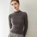 Soft And Cozy Women's Cashmere Sweater Basic Aesthetics Knitwear Semi High Neck Seamless Base Layer Wool Sweater_ecoleips.com