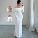 Women's Clothing Spring Women's One-Shoulder Pleated Long Evening Dress Fashionable Elegant Hip Wrap Tight Fit_ecoleips.com