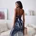 Women's Clothing Summer Fashion Printed Suspender Wrap Chest Positioning Flower Pants Set_ecoleips.com