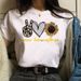 Wholesale Cross-border Clothing Printed Casual Peace And Love Themed Women's T-shirts_ecoleips.com