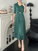2025 Spring Autumn New Dress For Women High-end Elegant Fashion Commuter Style Lace Blazer Collar Pleated Skirt_ecoleips.com