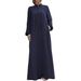 Verve New Muslim Women's Clothing Stand Collar Zipper Cardigan With Pocket Robe_ecoleips.com