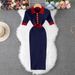 Women's Clothing Summer New Polo Knitted Dress Female Slim Fit Temperament_ecoleips.com