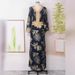 Women's Clothing Downstream Hot Selling Long Sleeved V Neck Hot Stamping Fashion Dress Middle East Arab Dubai Robe_ecoleips.com