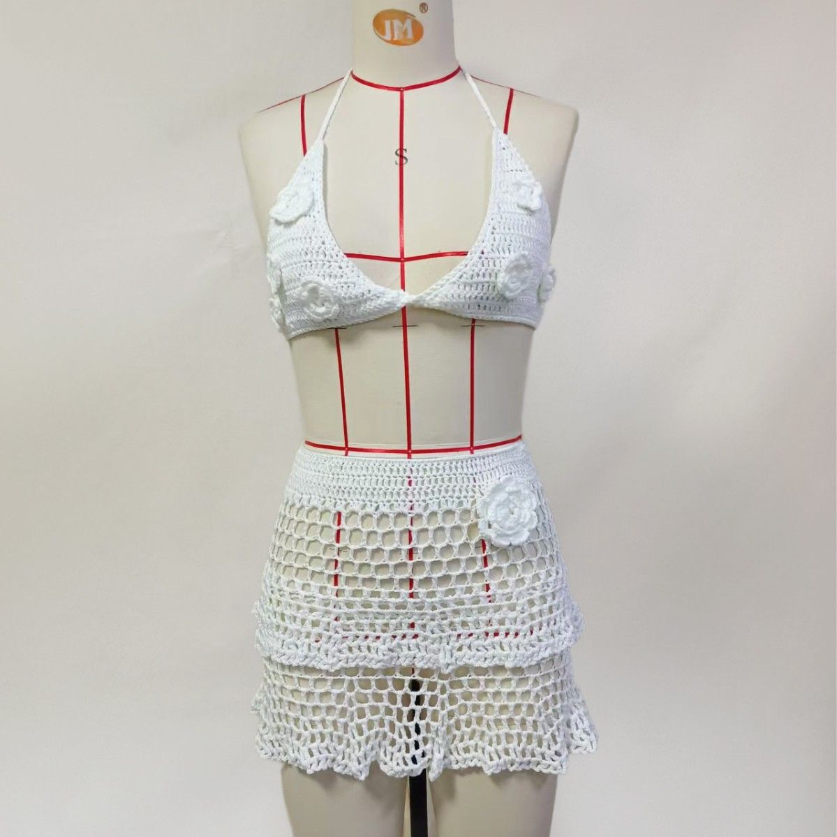 Women's Clothing Floral Knitted Bikini Cover Up Sexy And Innocent New Style Beach Dress For All Seasons_ecoleips.com