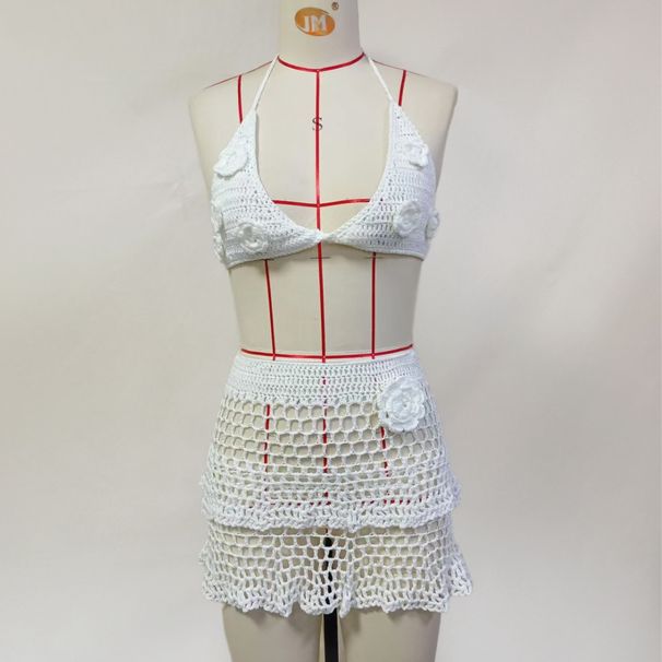 Women's Clothing Floral Knitted Bikini Cover Up Sexy And Innocent New Style Beach Dress For All Seasons_ecoleips.com