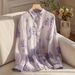 Women's Clothing Good Looking Unique Beautiful French Top Purple Printed Shirt Female_ecoleips.com