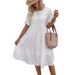 2025 European And American Fashion New Hot-Selling Solid Color Cotton Embroidered Lace Hollow Out Dress_ecoleips.com