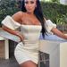 European American Style Lantern Sleeve Halter Top Women's Off-Shoulder Short Bodycon Dress Backless Slim Fit Sexy Clothing_ecoleips.com