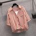 Women's Slimming Chic Korean Style Striped Shirt Casual Versatile Top For Spring_ecoleips.com