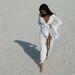 Women's Clothing Flounce Sleeve Beach Cover-Up – Lightweight Bikini Wrap (S-L, Black/White/Pink)_ecoleips.com