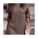 Women's French Retro Knit Sweater Dress - Slim Fit Long Sleeve Pullover With Coat-Like Elegance, Autumn & Winter Casual Chic_ecoleips.com