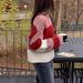 girl Christmas Mohair Autumn Winter Off-Shoulder Lazy Style Striped Thick Knit Date Sweater_ecoleips.com
