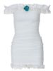 Verve Women's Fashion 2024 Summer New Sexy Off-Shoulder Pure Desire Rose Lace Trim Patchwork Solid Color Set For Women_ecoleips.com