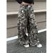 Women's Clothing Branch Pattern Printed Casual Pants For Women High Waist Hot Style Loose Versatile Wide Leg Long Pants_ecoleips.com