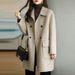 Women's Plus Size Slim Fit Wool Coat Mid-Length Padded Collar Autumn/Winter Thickened Casual Fashion Coat_ecoleips.com