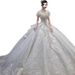 Off-Shoulder White Wedding Dress 2025 New Model Bride Heavy Craft Luxurious French Vintage Main Train Straight Hair_ecoleips.com