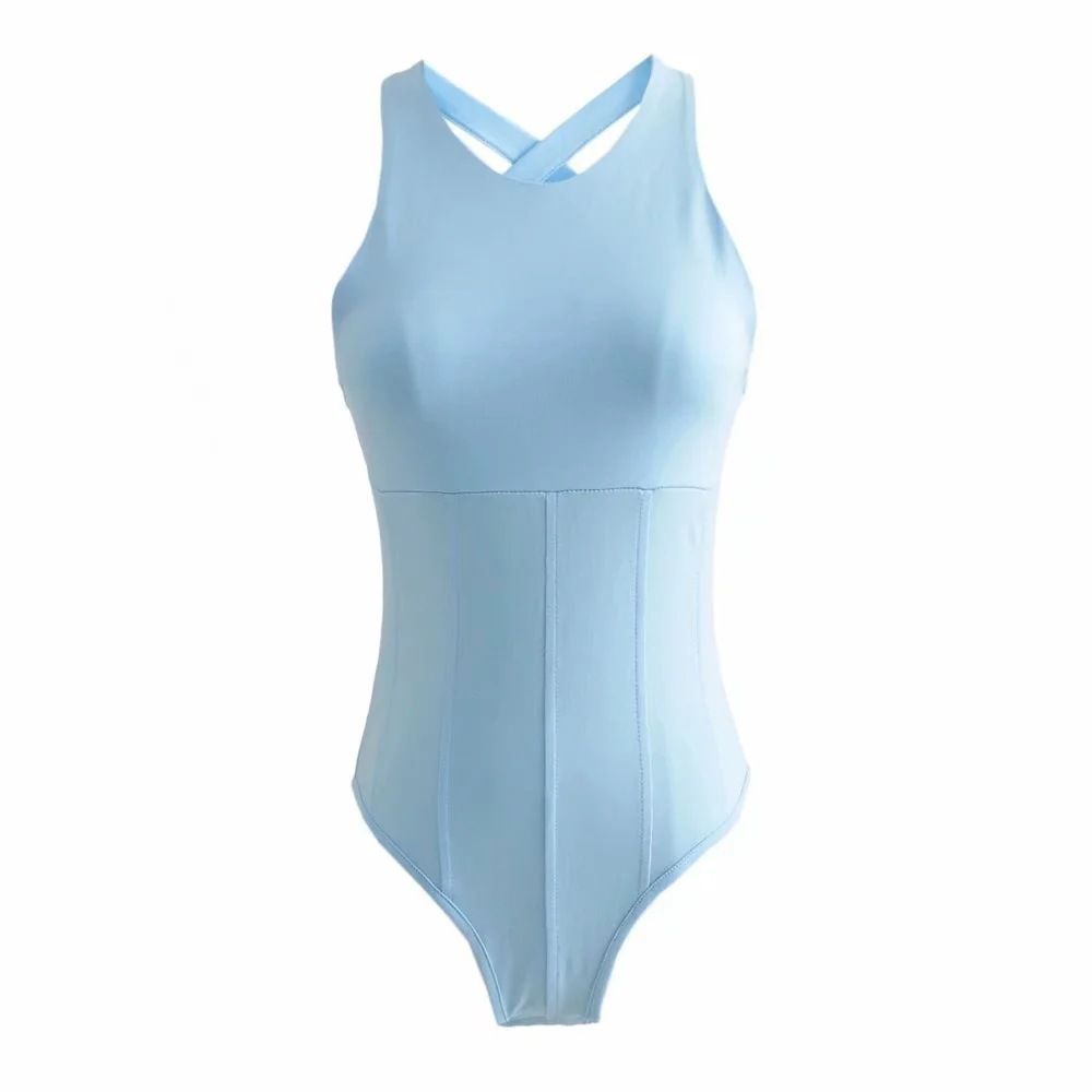European And American Women's Slim Fit Cross-Border Jumpsuit Sexy Solid Color Versatile Fashion Tight Romper for Summer_ecoleips.com