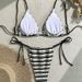 Trendy Striped Bikini Set - Soft Towel Fabric, Comfortable & Stylish For Women's Beach Vacation_ecoleips.com
