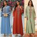 Verve AB431 Muslim Clothing Dubai Abaya Embroidered Arabic Women's Robe_ecoleips.com
