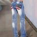 Women's High-Waisted Straight Leg Jeans Printed Fashion Washed Denim Casual Office Lady Street Style Spring/Autumn Regular Fit_ecoleips.com